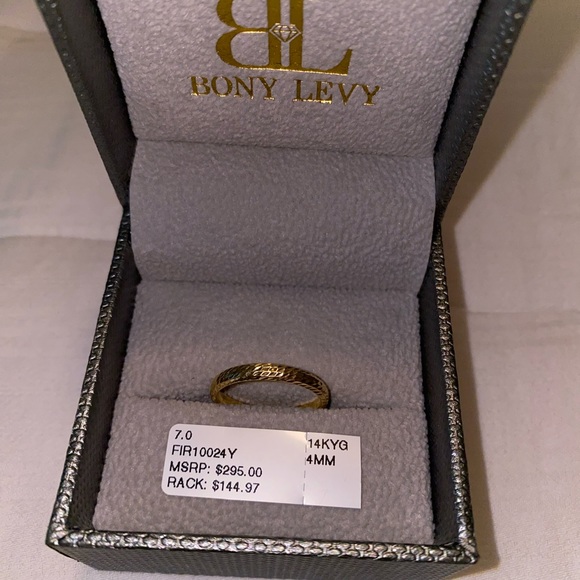 Bony Levy 14k Yellow Gold Detailed Ring Womens Size 7 - Picture 8 of 8